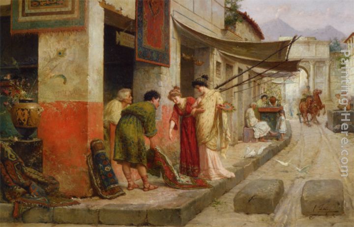 Merchant in Pompeii painting - Ettore Forti Merchant in Pompeii art painting